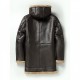 Mens RAF B3 Black Bomber Shearling Fur Genuine Leather Jacket Winter Coat