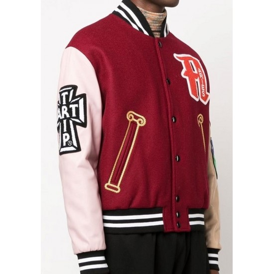 Mens Raaw Aries Biker Varsity Jacket