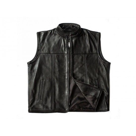 Mens Riding Motorbike Gilet Biker Leather Vest