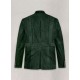 Mens Safari Hickory Green Suede Leather Jacket