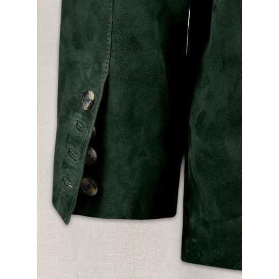 Mens Safari Hickory Green Suede Leather Jacket