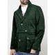 Mens Safari Hickory Green Suede Leather Jacket