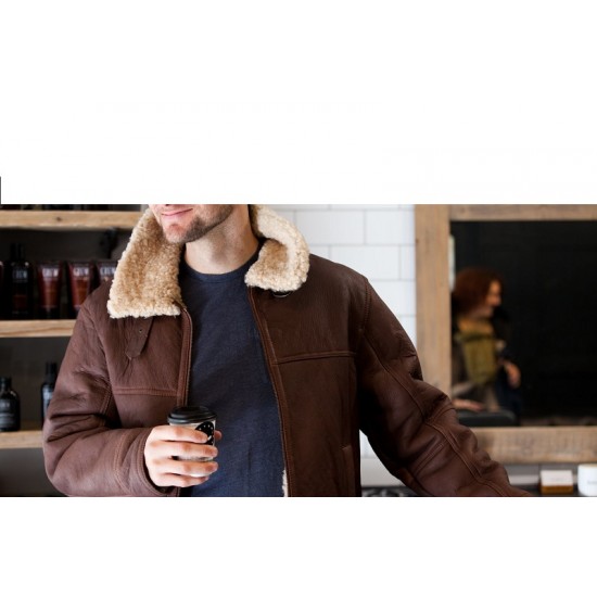 Mens Sheepskin Aviator Flying Jacket