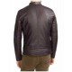 Mens Slim Fit Cafe Racer Brown Leather Jacket