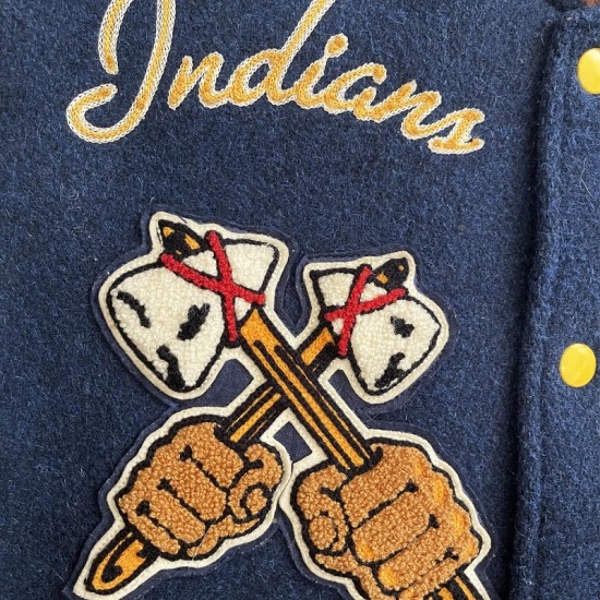 Mens State Champions Indians Blue Varsity Jacket