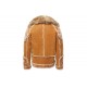 Mens Suede Leather Brown Hooded Faux Fur Shearling Jacket