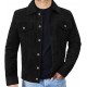 Mens Suede Leather Trucker Jacket - Classic Motorcycle Western Goat Leather Coat