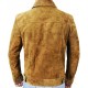 Mens Suede Leather Trucker Jacket - Classic Motorcycle Western Goat Leather Coat