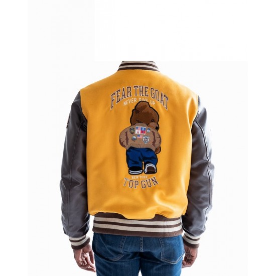 Mens Top Gun Fear The Goat Varsity Jacket