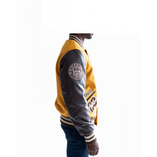 Mens Top Gun Fear The Goat Varsity Jacket