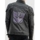 Mens Transformers Decepticon Shield Black Armor Leather Jacket