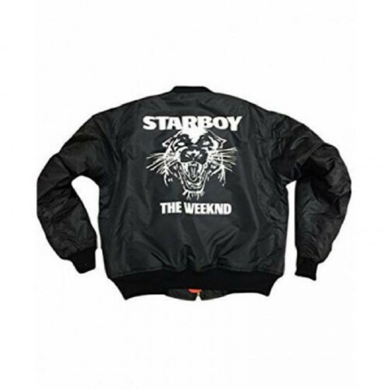 Mens XO Star Boy The Weeknd Black Satin Jacket