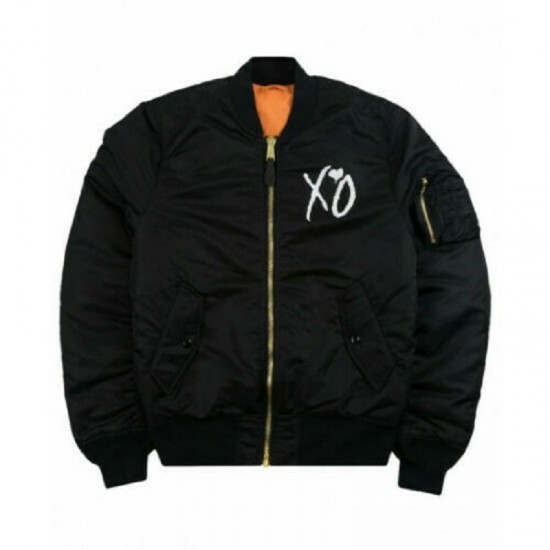 Mens XO Star Boy The Weeknd Black Satin Jacket