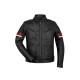 Mens Cafe Racer Striped Black Retro Biker Jacket