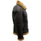 Men’s Black RAF Aviator Vintage Real Shearling Sheepskin Flying Leather Jacket