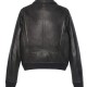 Men’s Black Sheepskin Leather Aviator Jacket with Removable Fur Collar