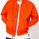 Men’s Bomber Panelled Orange Satin Jacket