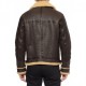 Men’s Brown RAF Aviator Vintage Real Shearling Sheepskin Flying Leather Jacket