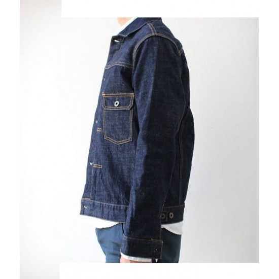 Men’s Buttoned Japanese Blue Jean Jacket