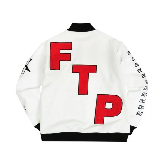 Men’s FTP 10 Year White Varsity Jacket