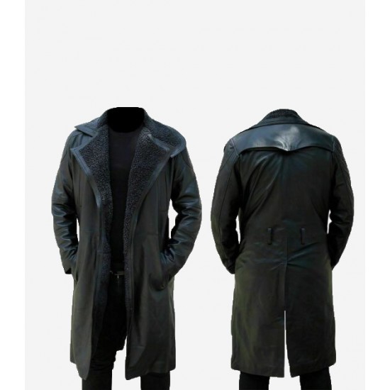 Men’s Long Trench Coat Winter Stylish Blade Runner Leather Jacket