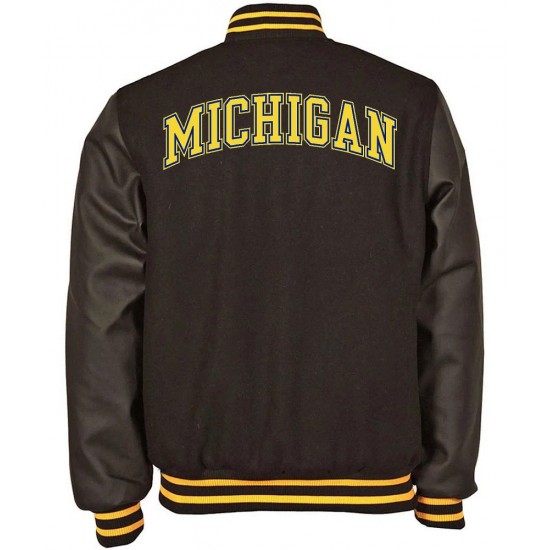 Men’s Michigan Letterman Black Jacket