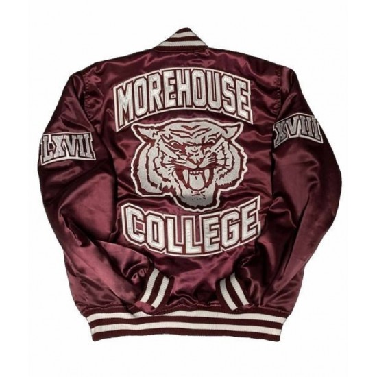 Men’s Morehouse College Maroon Bomber Satin Jacket