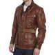 Men’s Motorcycle Belted Waxed Leather Jacket