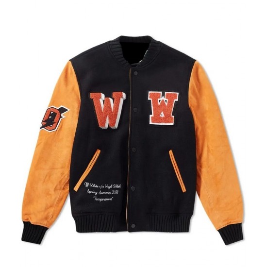 Men’s Off-White Eagle Temp Wool Varsity Jacket