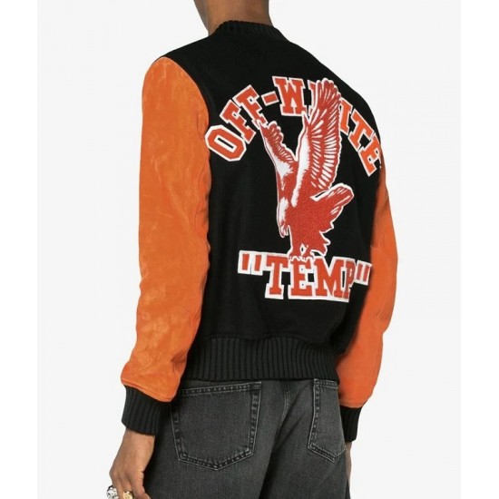 Men’s Off-White Eagle Temp Wool Varsity Jacket