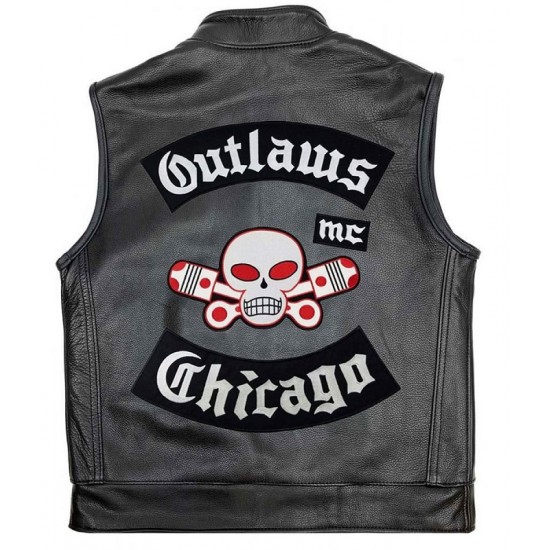 Men’s Outlaw Chicago MC Leather Vest