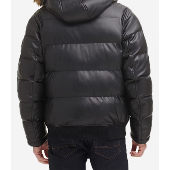 Men’s Quilted Arctic Cloth Bomber Jacket with Removable Hood