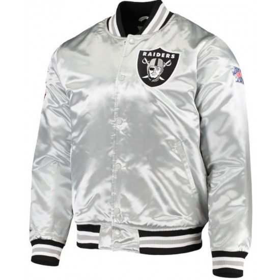 Men’s Raiders Las Vegas Silver Bomber Jacket