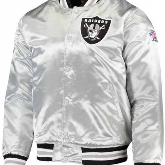 Men’s Raiders Las Vegas Silver Bomber Jacket