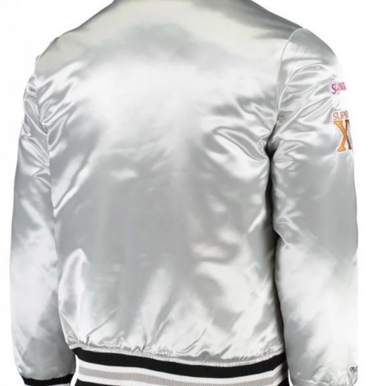 Men’s Raiders Las Vegas Silver Bomber Jacket