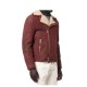 Men’s Shearling Burgundy Leather Jacket