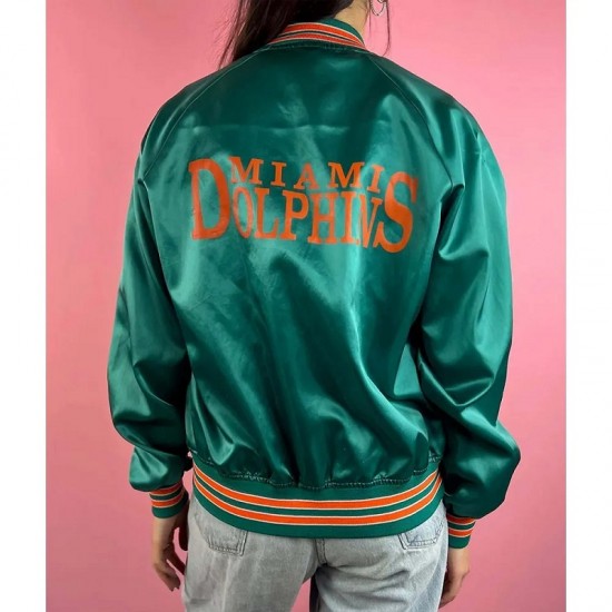 Miami Dolphins 90s Bomber Satin Jacket