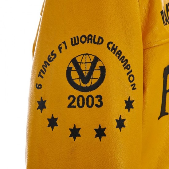 Michael Schumacher Yellow leather Ferrari jacket