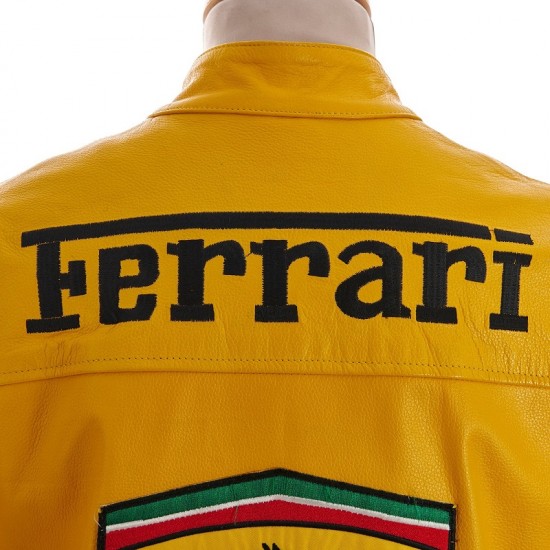 Michael Schumacher Yellow leather Ferrari jacket