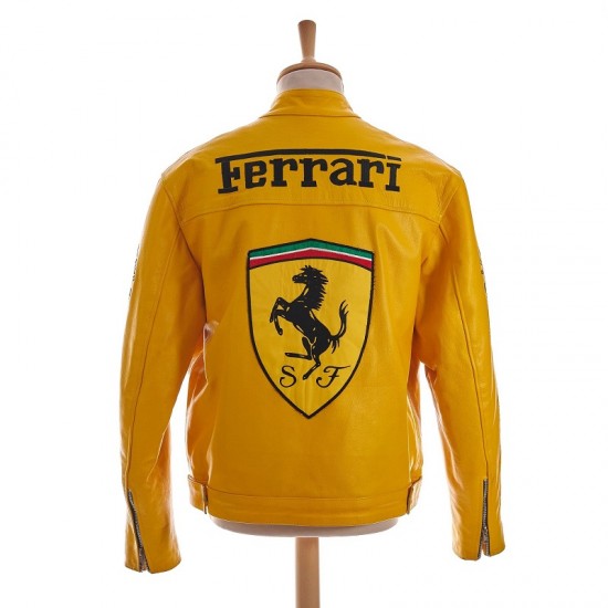 Michael Schumacher Yellow leather Ferrari jacket