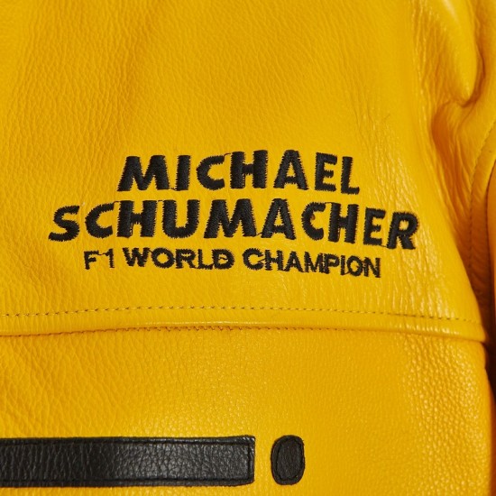 Michael Schumacher Yellow leather Ferrari jacket