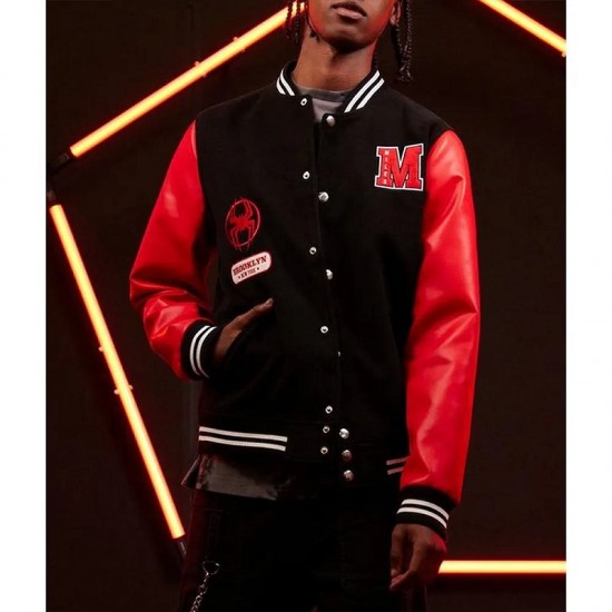 Miles Morales Spider-Man Across the Spider-Verse Varsity Jacket