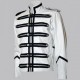 Military Style Men White Motorcycle Jacket