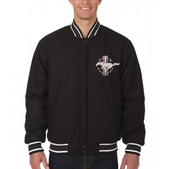 Mustang Varsity Wool Black Jacket