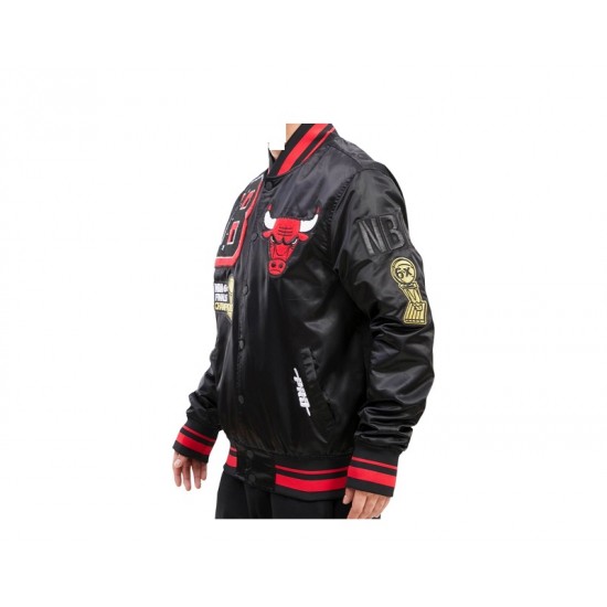 NBA Chicago Bulls Mash Up Logo Satin Men's Jacket