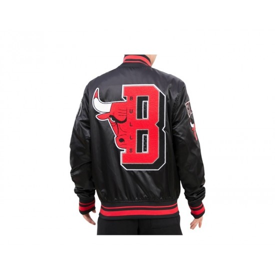 NBA Chicago Bulls Mash Up Logo Satin Men's Jacket