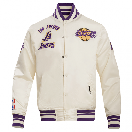 NBA Los Angeles Lakers Retro Classic Satin White Jacket