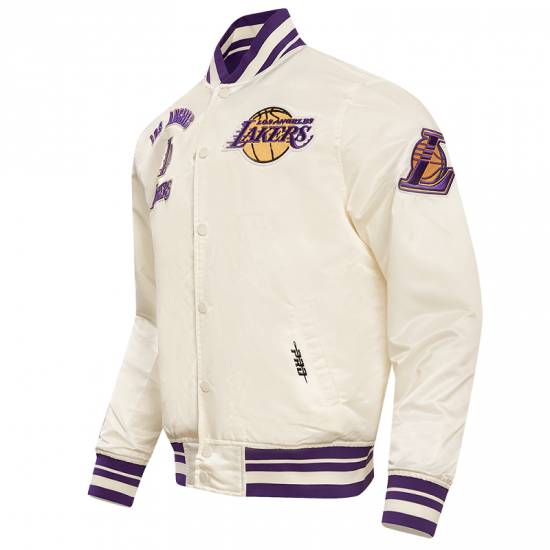 NBA Los Angeles Lakers Retro Classic Satin White Jacket