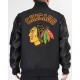 NHL Chicago BlackHawks Animal Print Rib Varsity Jacket