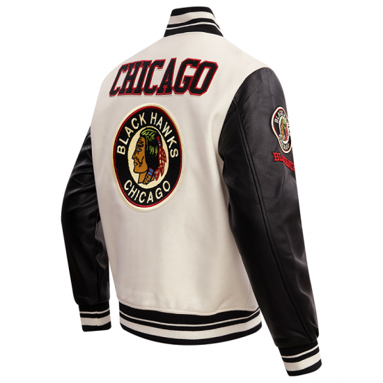 NHL Chicago BlackHawks Retro Classic Rib Varsity Jacket